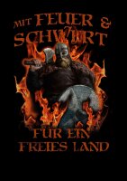 Mit Feuer und Schwert - Tshirt heiden Odin Hugin Munin Thor Vikings Wikinger