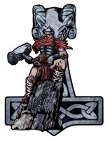 Thor Mj&ouml;lnir Runenstein - Tshirt Donar Vikings Wotan Odin Wikinger Valhall