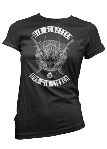 Wir schützen was wir lieben - Ladyshirt Wikinger Viking Valhall Odin Thor