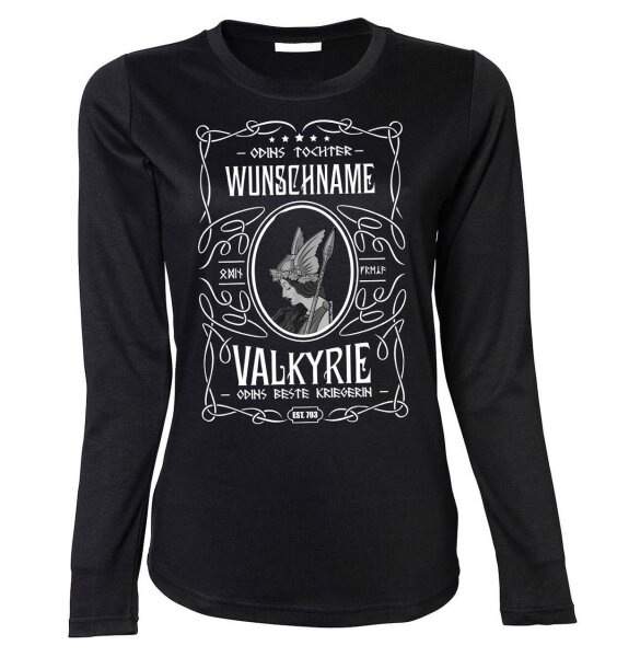 Valkyrie Odins beste Kriegerin Langarm DamenTshirt personalisiert Wunschname