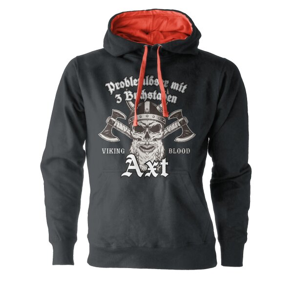 Problemlöser mit 3 Buchstaben Herren Kontrast Hoodie Viking Odin L