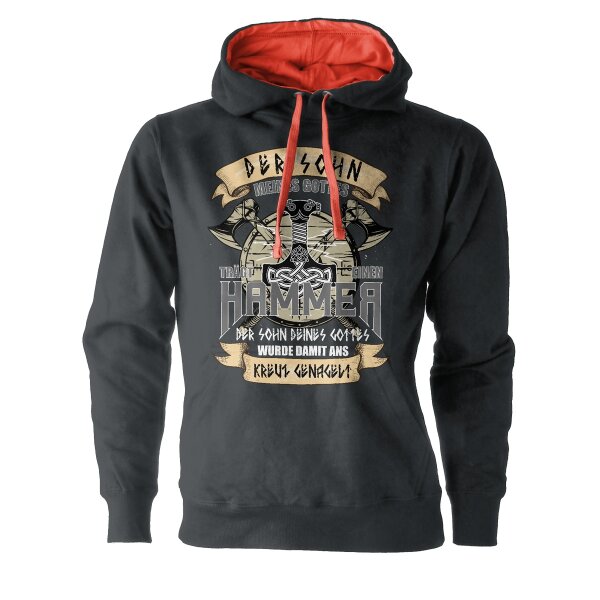 Der Sohn meines Gottes trägt einen Hammer Herren Contras Kapuzenpulli Thor S
