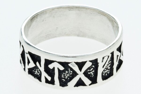 Futhark Runen Ring Silber 19 / 60 mm