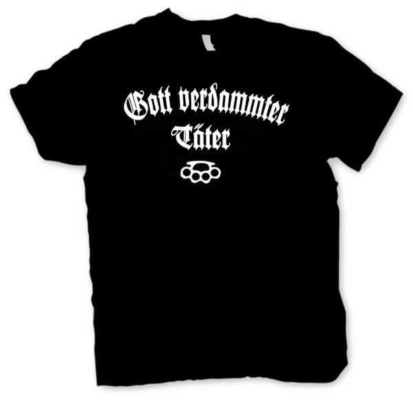 Gottverdammter Täter -Tshirt MC Biker Rock Metal Motorrad