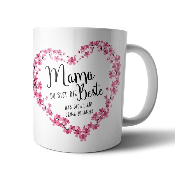 Mama du bist die BESTE Tasse mit Wunschname Geschenk Muttertag