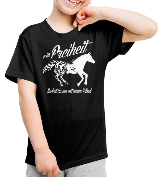 Echte Freiheit - Kindershirt Reiten Tiere Reitsport Pony Tiermotiv Pferde