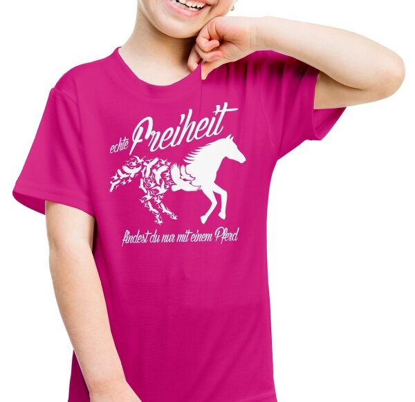 Echte Freiheit - Kindershirt Pferde Reitsport Pony Tiermotiv Tiere Reiten