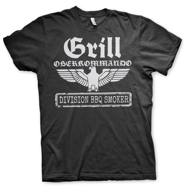 Grill Oberkommando Division BBQ Smoker Tshirt Gasgrill Holzkohle Grillchef 2XL