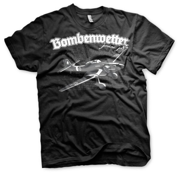 Bombenwetter JU87- Tshirt Militaria WW II Soldaten Wehrmacht Luftwaffe Flugzeug