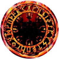 Nordischer Kompass mit Runen in Flammen BW-Kampftasche Klein