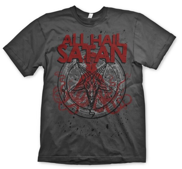 All Hail Satan 2- Tshirt 666 Black Metal Lucifer Lichtbringer