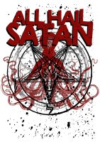 All Hail Satan 2- Tshirt 666 Black Metal Lucifer Lichtbringer