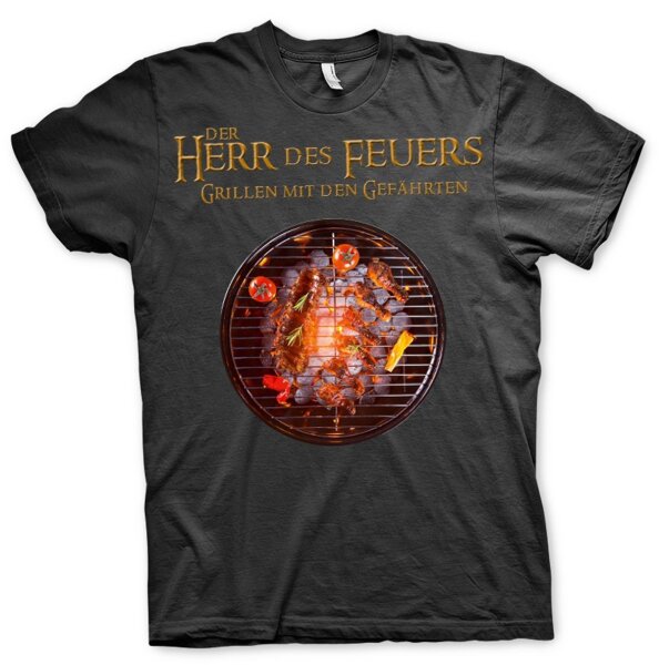 Herr des Feuers Grillen mit den Gefährten BBQ Herren Tshirt