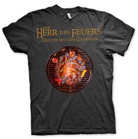 Herr des Feuers Grillen mit den Gef&auml;hrten BBQ Tshirt...