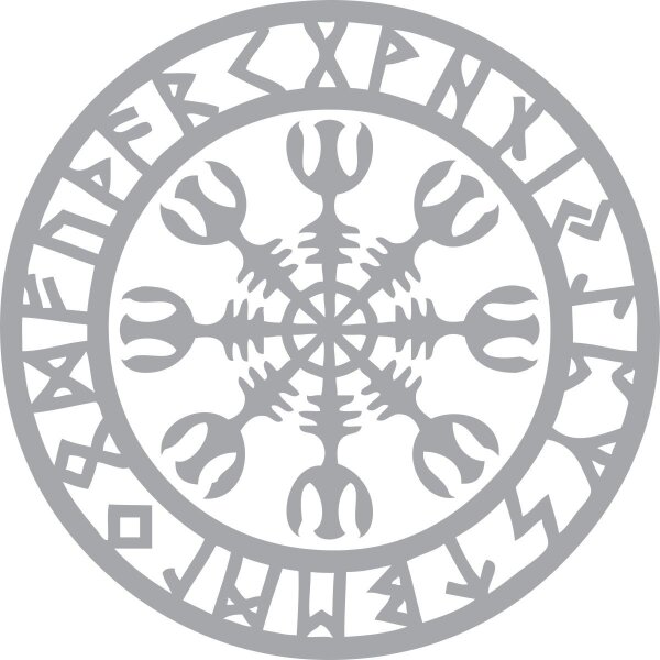 Aufkleber Nordischer Kompass Aegishjalmur 2 silber