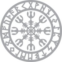 Aufkleber Nordischer Kompass Aegishjalmur 2 silber