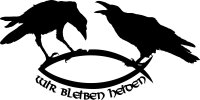 Aufkleber Hugin Munin Wir bleiben Heiden GROSS Weiss