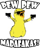 Gangsterchicken Pew Pew Madafakas Tshirt Funshirt Küken L