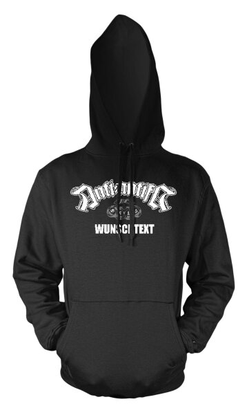 Anti-Antifa Wunschtext Herren Hoodie Herren Städtenamen Gruppe Individuell