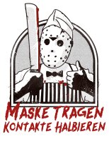 Maske tragen Kontakte halbieren Herren Tshirt fun spass