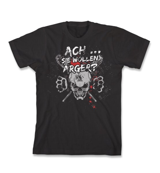 Ach...Sie wollen Ärger? - Tshirt Deutschrock Böse Punkrock XL