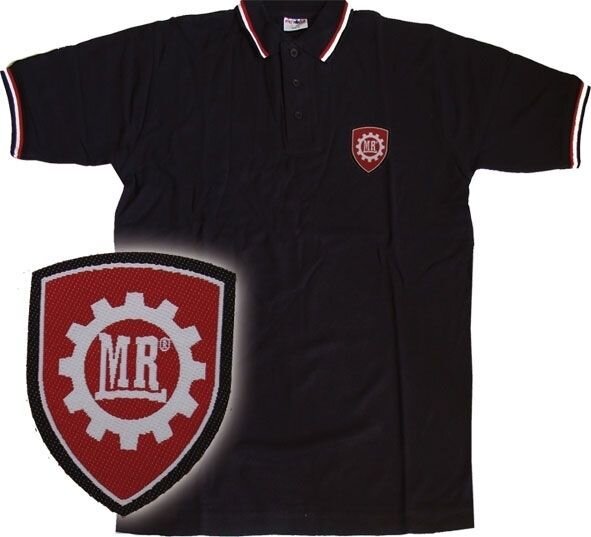 Masterrace-Polo-Zahnrad schwarz-weiss-rot-L