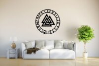 Wandtattoo - Valknut mit Runen