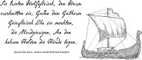 Wikingerschiff Brünhildenlied Brotzeitbrett Viking Odin Nibelungen