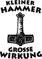 Kleiner Hammer gro&szlig;e Wirkung Holzrindenscheibe Thorhammer Mj&ouml;lnir Valhall