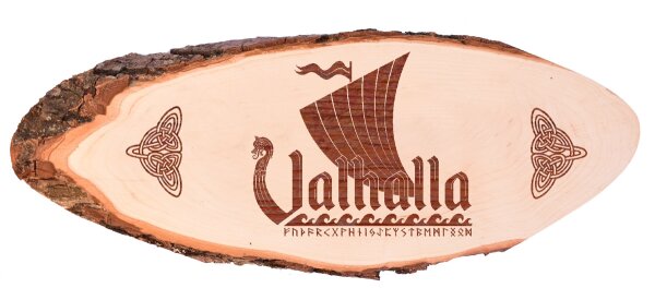 Viking Ship Valhalla Runen Holzrindenscheibe Odin Tyr Thor Asen
