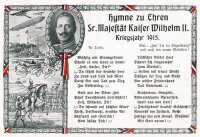 Hymne zu Ehren Kaiser Wilhlem Blechschild