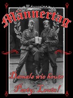 Männertag Damals wie heute Party Leute ! Vatertag Herren Tshirt 5XL