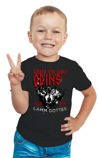 Lieber ein Wolf Odins als ein Lamm Gottes Kinder Tshirt 104
