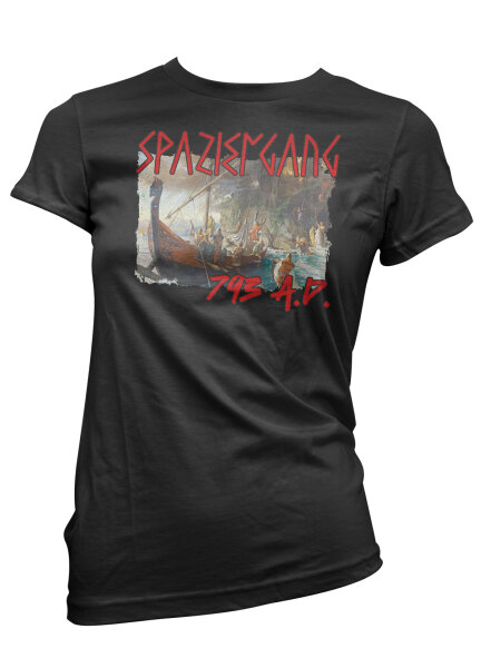 Spaziergang 793 AD DamenTshirt Lindisfarne Wikinger Viking