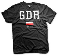 GDR Großdeutsches Reich Logo Herren Shirt Schwarz-3XL