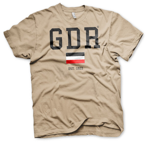GDR Großdeutsches Reich Logo Herren Shirt Sand-XL