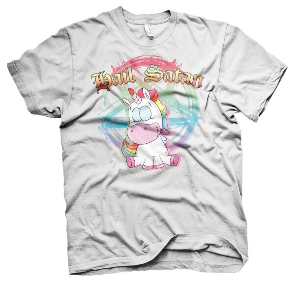 Einhorn Hail Satan - Tshirt Funshirt Unicorn Einhorn L