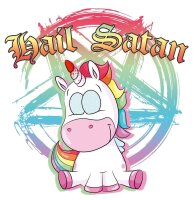 Einhorn Hail Satan - Tshirt Funshirt Unicorn Einhorn L