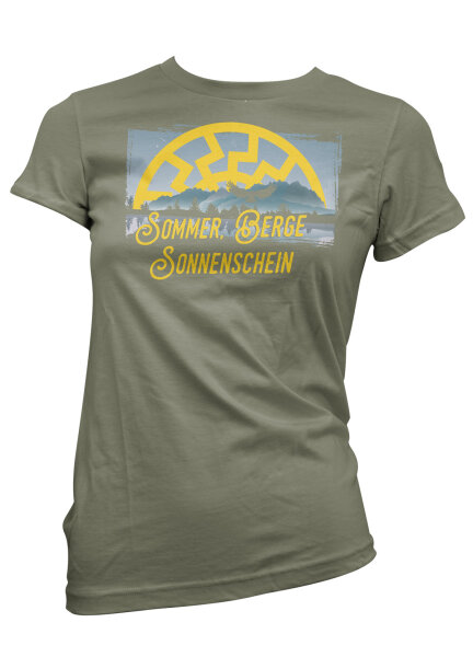 Sommer Berge Sonnenschein Damen Tshirt