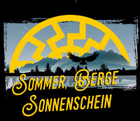 Sommer Berge Sonnenschein Herren Tshirt Schwarz-XXL