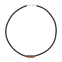 Runenband Bronze mit Lederkette 40 mm