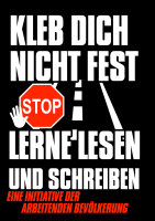 Kleb dich nicht fest lerne lesen und schreiben Herren Tshirt S