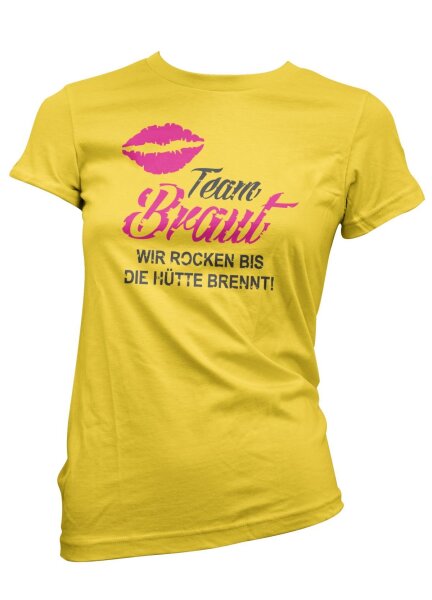 Team Braut JGA Junggesellinenabschied Shirt Gelb-M