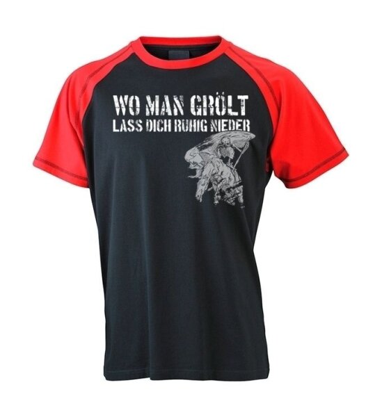 Böse Menschen Wo man grölt lass dich ruhig nieder - RaglanTshirt Frei  rock wild M