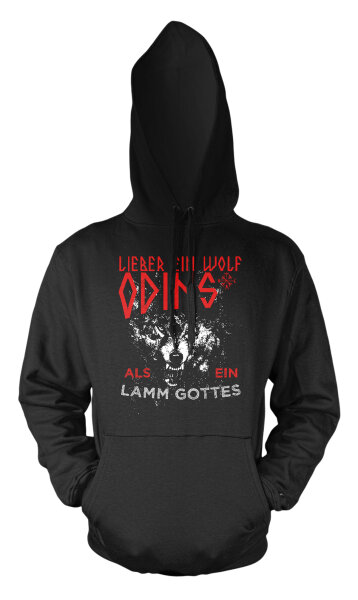 Lieber ein Wolf Odins als ein Lamm Gottes Herren Hoodie Kapuzenpulli