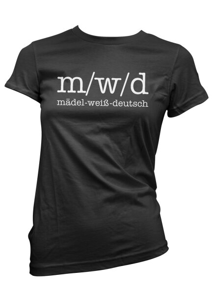 Mädel Weiß Deutsch Damen Tshirt S