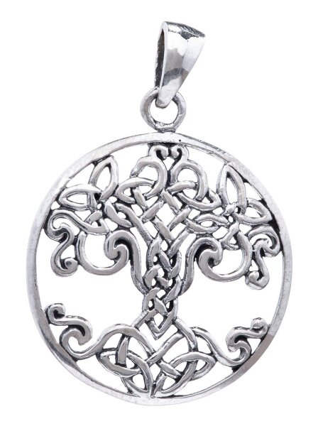 Celtic Schmuck-Anhänger VARUNA Ø 2.5 cm Keltischer Lebensbaum Silber