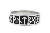 Wikinger Ring FUTHARK 9 mm Wikingerschmuck Bandring Runen...