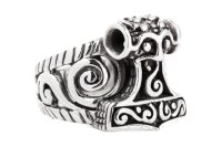 Wikinger Ring THORWALL 21 mm Nordic Thorshammer Silber