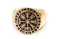 Vegvisir Ring RAGSON 18 mm Wikinger Kompass Runen...